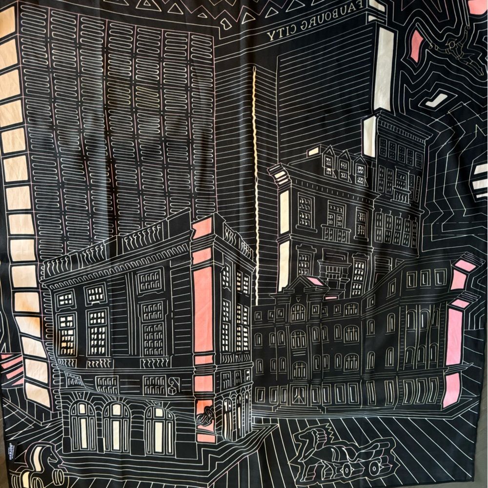 Architectural Print Scarf Silk Scarf View 2